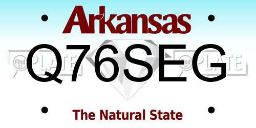 Q76SEG Arkansas License Plate