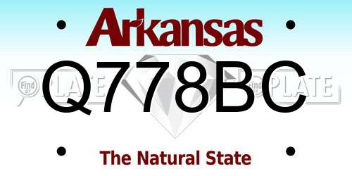 Q778BC Arkansas License Plate