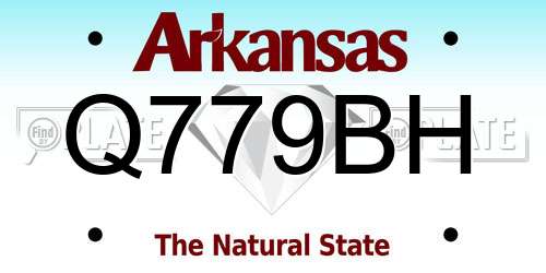 Q779BH Arkansas License Plate