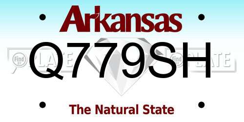 Q779SH Arkansas License Plate