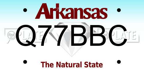 Q77BBC Arkansas License Plate