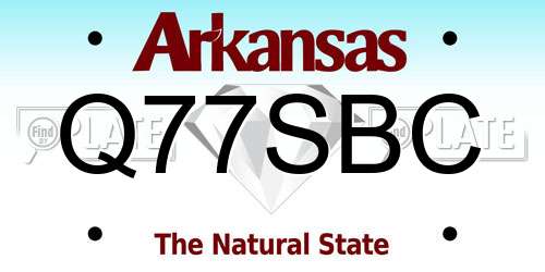 Q77SBC Arkansas License Plate