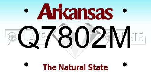 Q7802M Arkansas License Plate