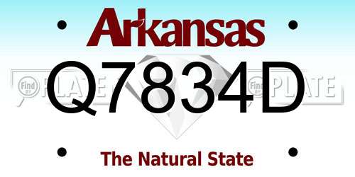 Q7834D Arkansas License Plate