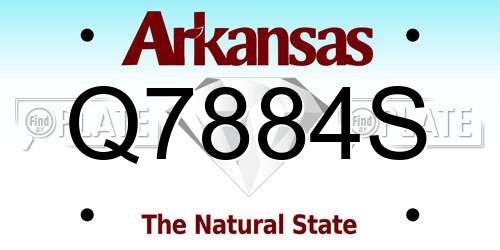 Q7884S Arkansas License Plate