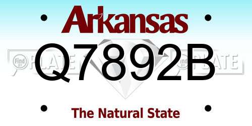 Q7892B Arkansas License Plate