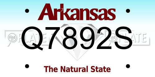 Q7892S Arkansas License Plate