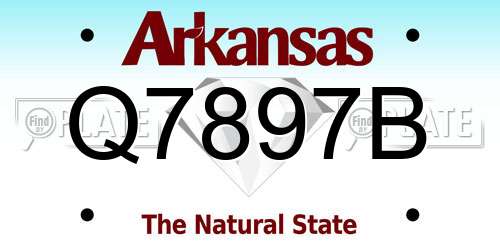 Q7897B Arkansas License Plate