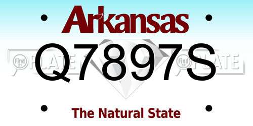 Q7897S Arkansas License Plate