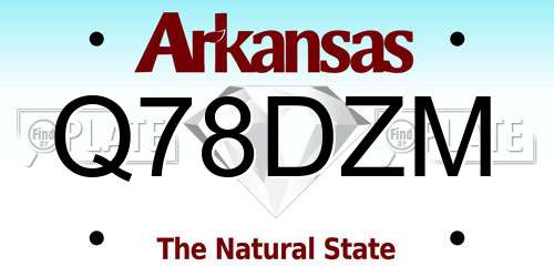 Q78DZM Arkansas License Plate