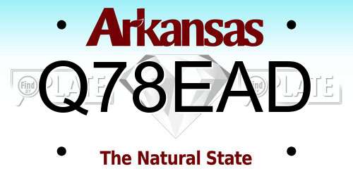Q78EAD Arkansas License Plate