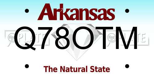 Q78OTM Arkansas License Plate