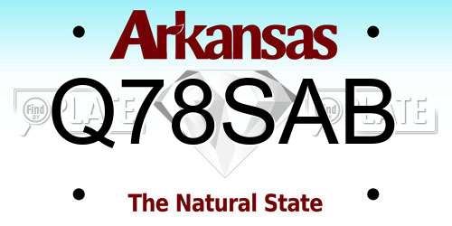 Q78SAB Arkansas License Plate