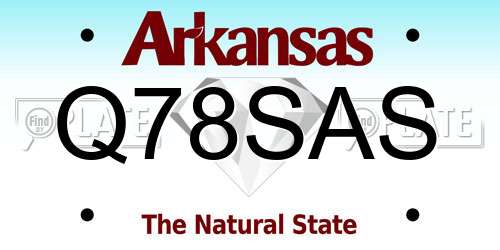 Q78SAS Arkansas License Plate