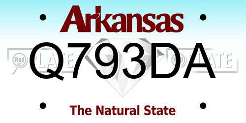 Q793DA Arkansas License Plate