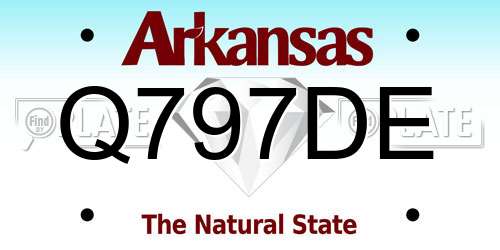 Q797DE Arkansas License Plate