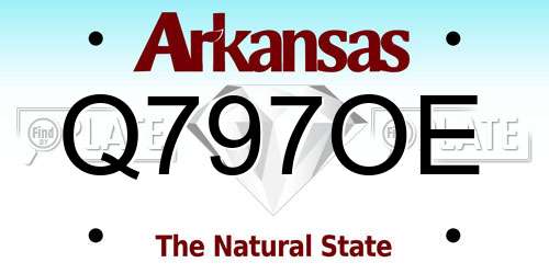 Q797OE Arkansas License Plate