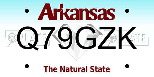 Q79GZK Arkansas License Plate