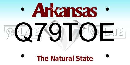 Q79TOE Arkansas License Plate