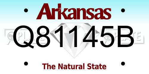 Q81145B Arkansas License Plate