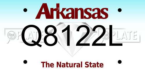 Q8122L Arkansas License Plate