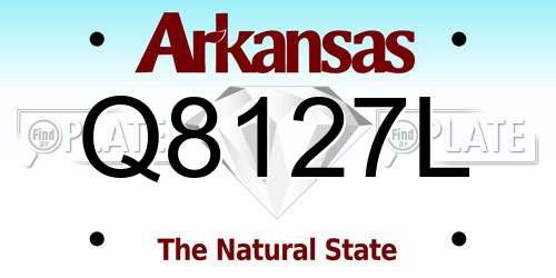 Q8127L Arkansas License Plate