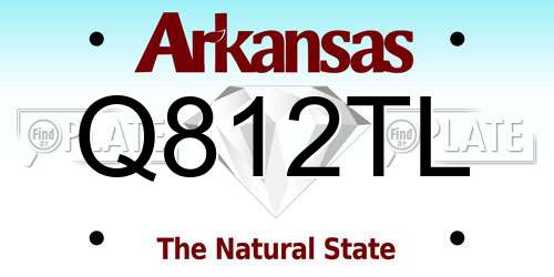 Q812TL Arkansas License Plate