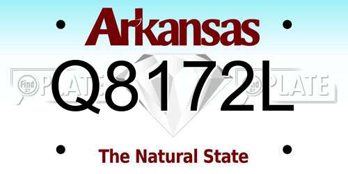 Q8172L Arkansas License Plate