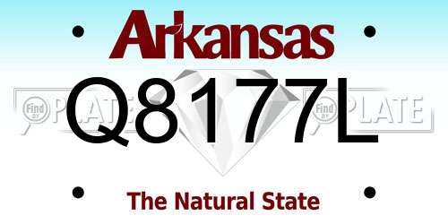 Q8177L Arkansas License Plate