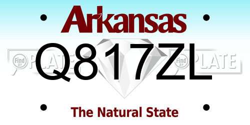Q817ZL Arkansas License Plate
