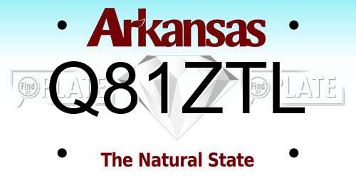 Q81ZTL Arkansas License Plate