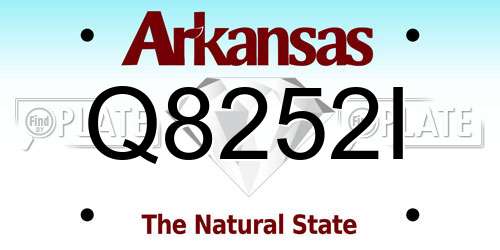 Q8252I Arkansas License Plate