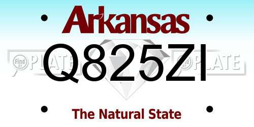 Q825ZI Arkansas License Plate