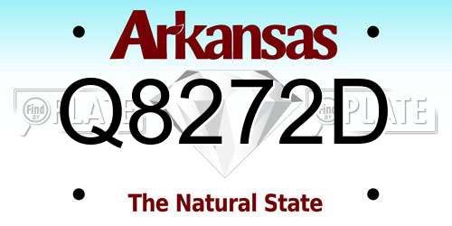 Q8272D Arkansas License Plate