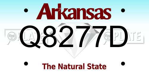 Q8277D Arkansas License Plate
