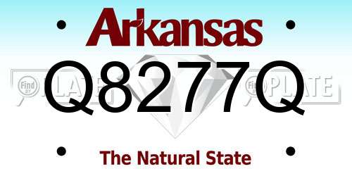 Q8277Q Arkansas License Plate