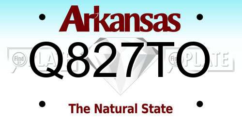 Q827TO Arkansas License Plate