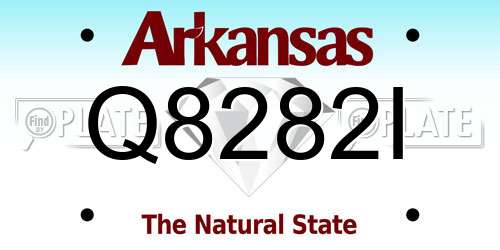 Q8282I Arkansas License Plate