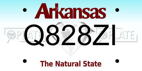 Q828ZI Arkansas License Plate