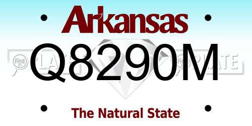 Q8290M Arkansas License Plate