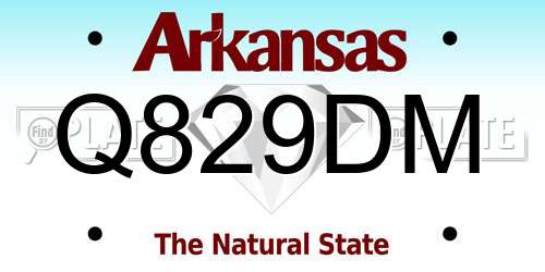 Q829DM Arkansas License Plate