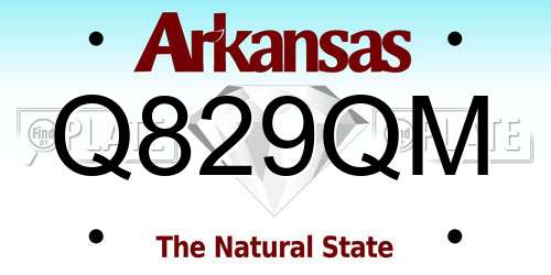 Q829QM Arkansas License Plate