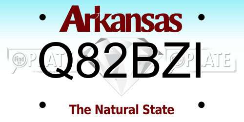 Q82BZI Arkansas License Plate