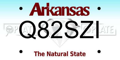 Q82SZI Arkansas License Plate