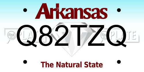 Q82TZQ Arkansas License Plate
