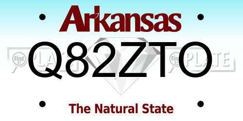 Q82ZTO Arkansas License Plate