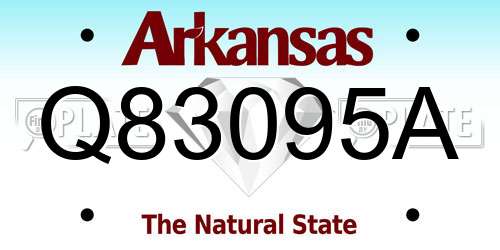 Q83095A Arkansas License Plate