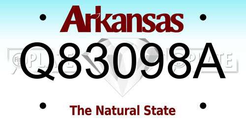 Q83098A Arkansas License Plate