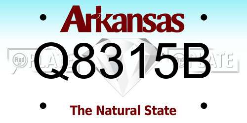 Q8315B Arkansas License Plate
