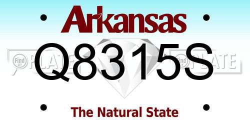 Q8315S Arkansas License Plate